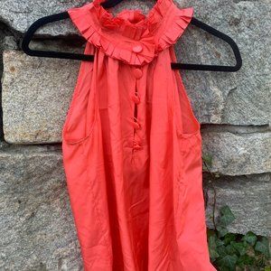 J crew silk top in coral/pink